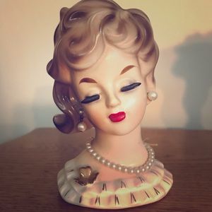 Vintage lady head vase